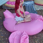 Lena deflating all inflatables