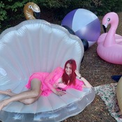 Lena deflating clamshell and swans - video