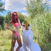 Lena shooting with inflatables 1