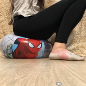 sit to pop beach ball spider man