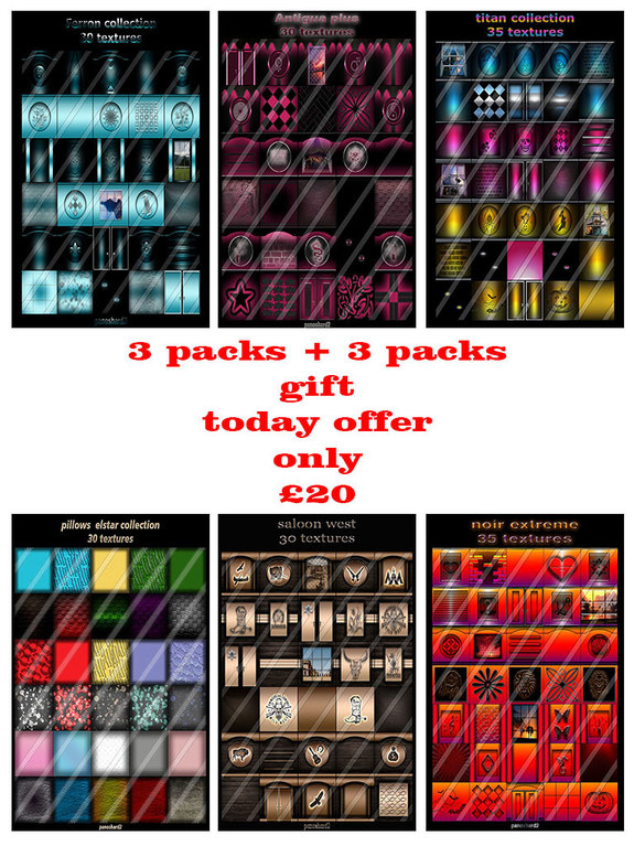 today big offer three packs textures  +  three packs gift