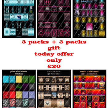 today big offer three packs textures  +  three packs gift