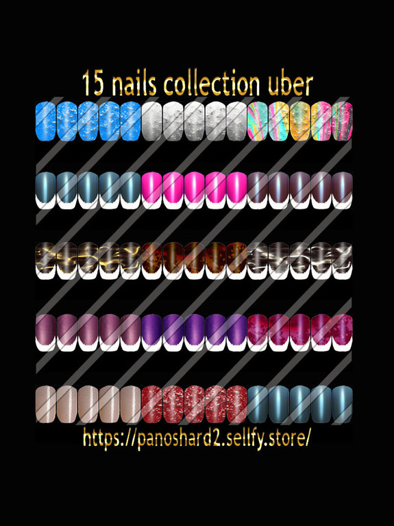 15 textures nails collection uber new pack for imvu
