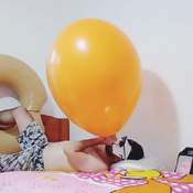 Blowing up 2 big unique 26 balloons