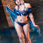 Chun Li traje de baño azul cromo