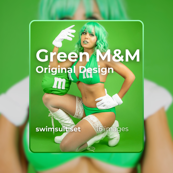 Green M&M lingerie set