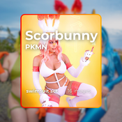 Scorbunny Summer Swimsuit Gijinka cosplay set