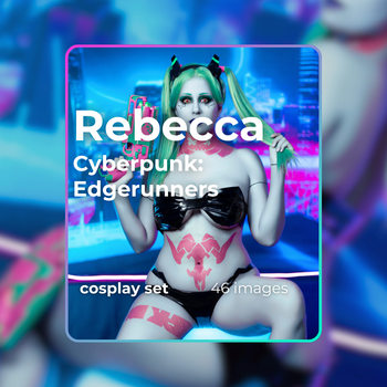 Rebecca from Cyberpunk Edgerunners cosplay set