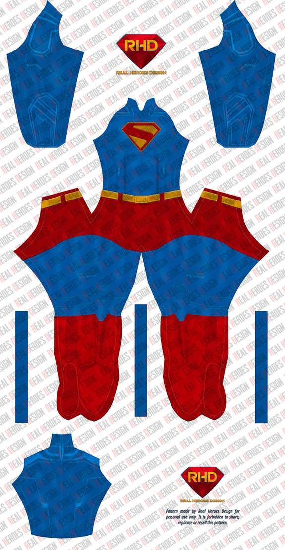 Superman (Film 2025) V1 Cosplay Pattern Real Heroes Design. Dye