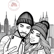 Date Night Bundle (Line Art) Coloring Pages