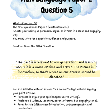 Mastering AQA GCSE English Language Paper 2, Question 5: The Ultimate Revision Guide