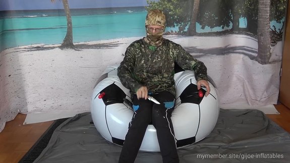 2 inflatable football chair popps