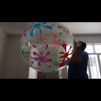Blow AND pop clear 42 inches beachball