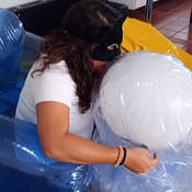 Inflatable chair clear blow and balloons blow insite!!!
