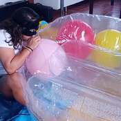Inflatable chair clear blow and balloons blow insite!!!