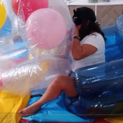 Inflatable chair clear blow and balloons blow insite!!!