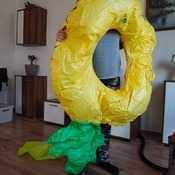 Nina inflating inflatables on the summer 2025