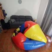 Biggest beachball ride and deflated by Alice!!!