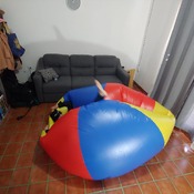 Biggest beachball ride and deflated by Alice!!!