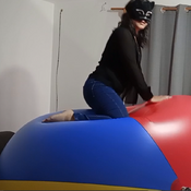 Biggest beachball ride and deflated by Alice!!!