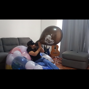 Blow to pop AND sit to pop balloons Alice