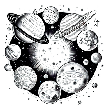 Galaxy and Planets Coloring Book