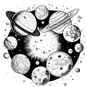 Galaxy and Planets Coloring Book