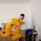 Inflatable duck mouth blow ;)