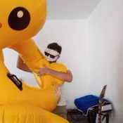 Inflatable duck mouth blow ;)