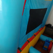 Inflatables play in the inflatable castle by Bonnie!!