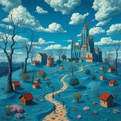 Jerome.C.House (American,1991) Blue Haired Kingdom 2025