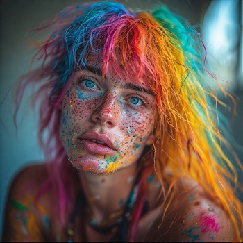 Jerome.C.House (American,1991) Crazy Colored Hair People 2025