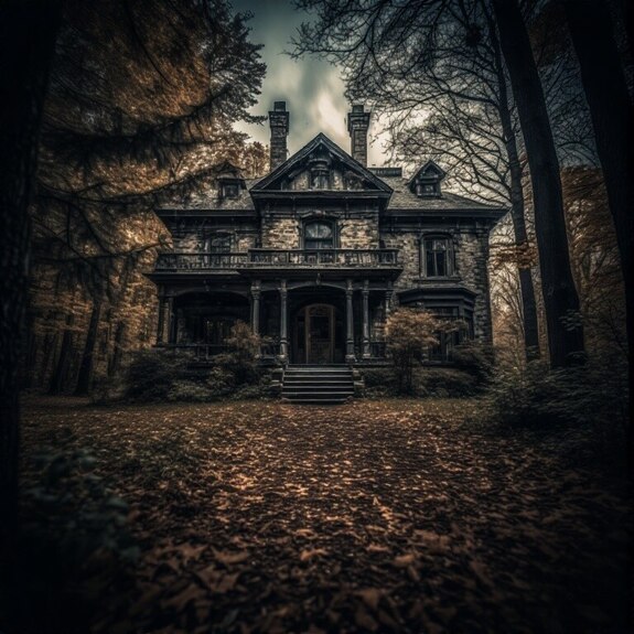 Jerome.C.House (American,1991) Dark Figured Mansion Mystery 2025