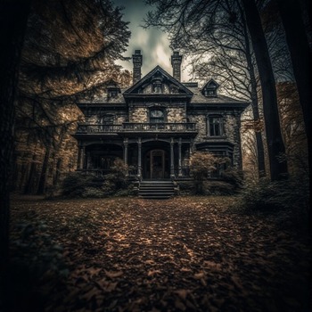 Jerome.C.House (American,1991) Dark Figured Mansion Mystery 2025