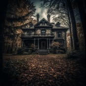 Jerome.C.House (American,1991) Dark Figured Mansion Mystery 2025