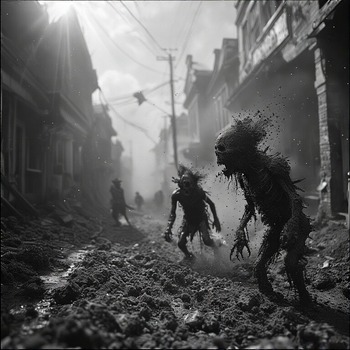 Jerome.C.House_(American,1991) Black Powdered Creatures Vs.Town Humans 2025