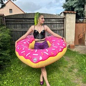 Lera in sexy outfit with inflatables