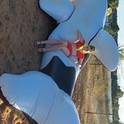 Lera photosession with IW 5m Inflatable whale