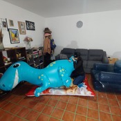 Mouth blow big inflatable dino by Alice