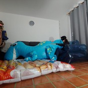 Mouth blow big inflatable dino by Alice