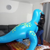 Mouth blow big inflatable dino by Alice