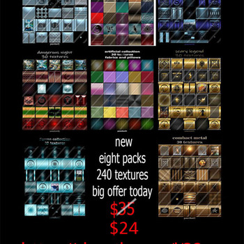 new eight packs 240 textures big offer for imvu