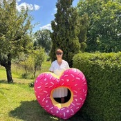 Nina and Zuzana photoset in the garden (inflatables)