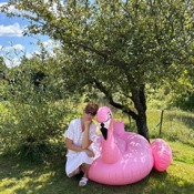 Nina and Zuzana photoset in the garden (inflatables)