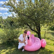 Nina and Zuzana photoset in the garden (inflatables)