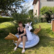 Nina and Zuzana photoset in the garden (inflatables)