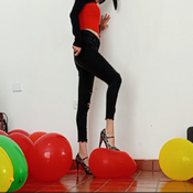 Pop balloons high heels
