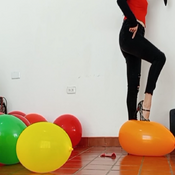 Pop balloons high heels