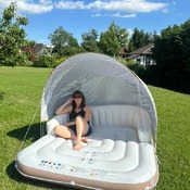 Radana and their inflatables in the garden