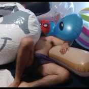 59 minutes blowing up inflatables!!!